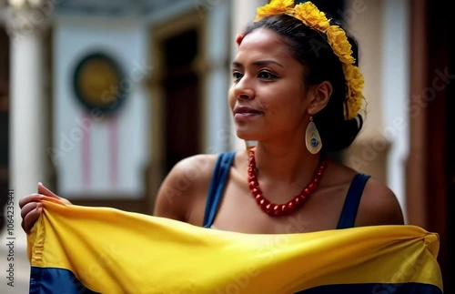Colombian fan watching a soccer game