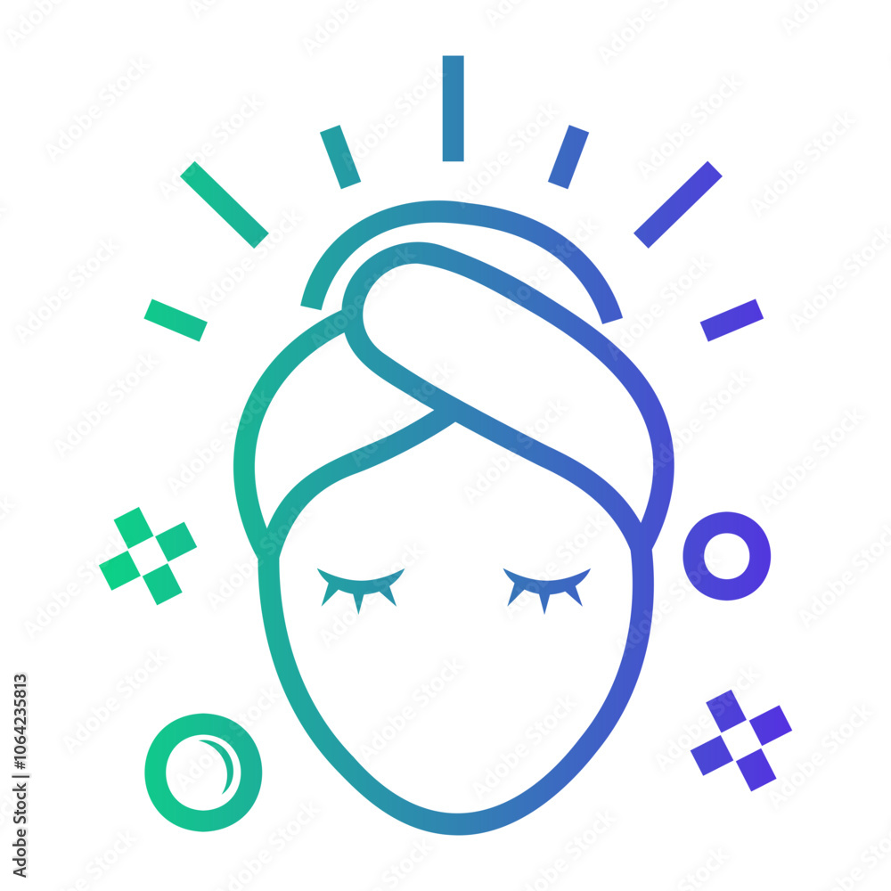 facial Line Gradient Icon facial Line Gradient Icon
