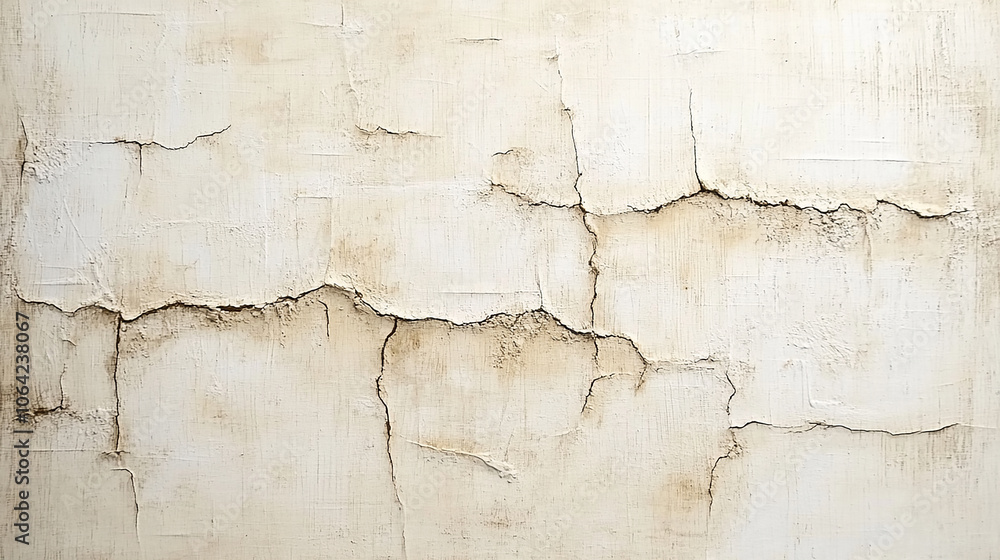 Obraz premium Beige canvas with fine faded lines and crackling paint