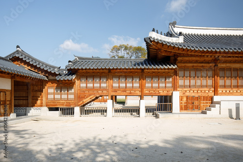 Traditional Architecture in Gyeongbokgung Palace. Seoul, Korea