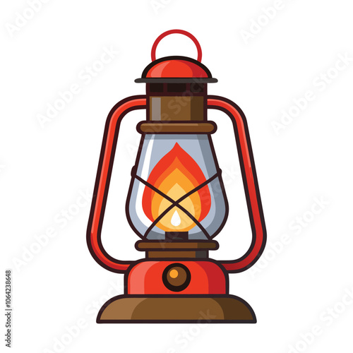 kerosene lamp on white background