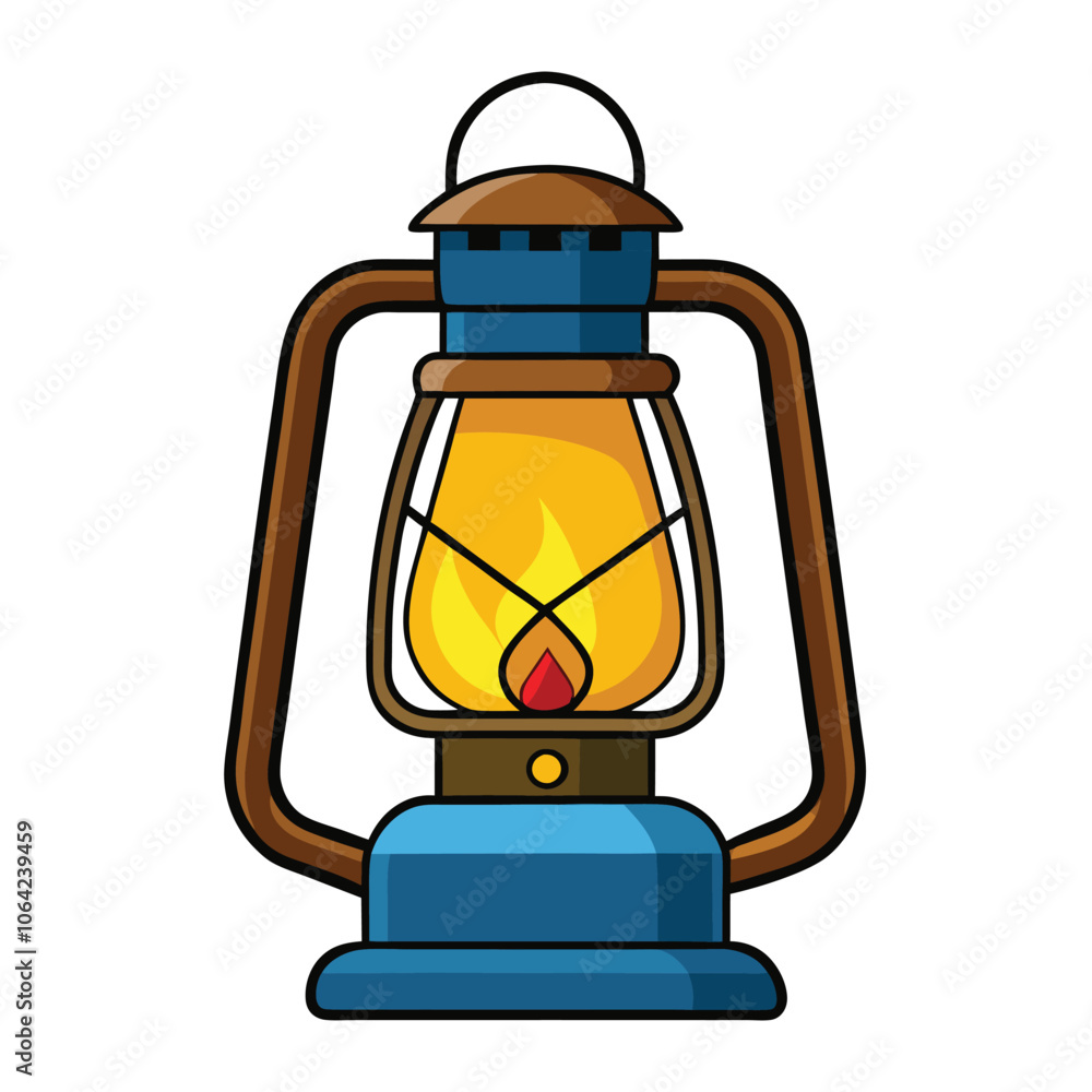 kerosene lamp on white background