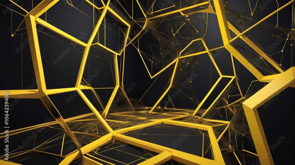 Dark, moody background highlighted by a yellow 3D spiderweb design, creating an electrifying, high-tech atmosphere for digital or gaming graphics. Dark, moody background highlighted by a yellow 3D spiderweb design, creating an electrifying, high-tech atmosphere for digital or gaming graphics.