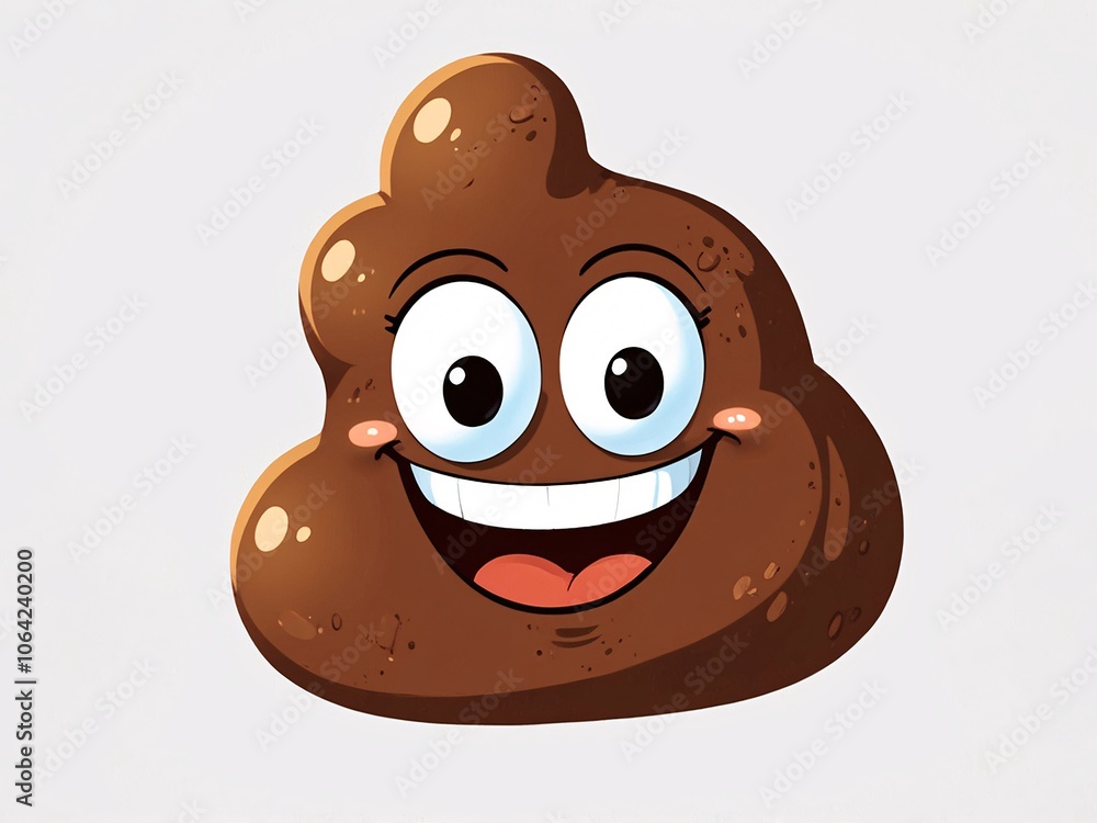 Cartoon poop character with a wide open mouth and a big smile. Cartoon poop character with a wide open mouth and a big smile.