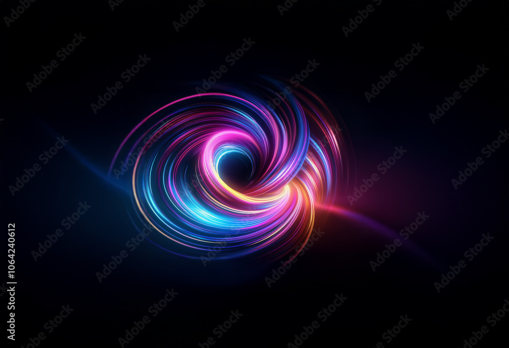 A swirling vortex of vibrant light, blue, pink, and purple, against a dark backdrop. A swirling vortex of vibrant light, blue, pink, and purple, against a dark backdrop.