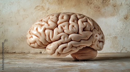 Close-up of human brain withintricate neural pathways,symbolizing cognitive biases andcomplex thought processes, idealfor educational or scientificpresentations. photo