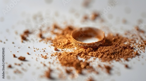 Mehandi or Heena Powder Ring on the white background, selective focus .