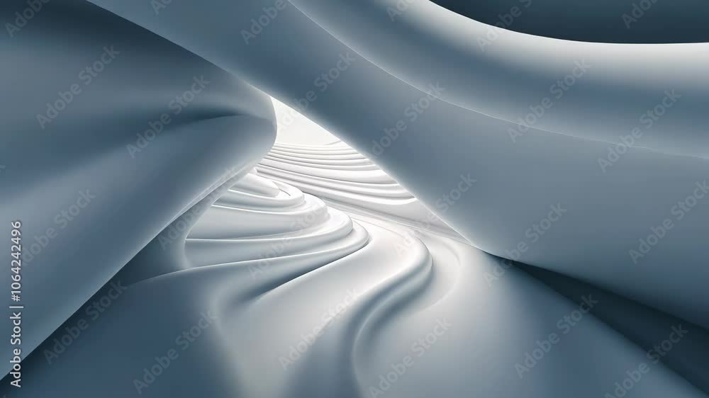 Abstract White Wavy Lines on Light Background, Minimalist Wave Pattern ...