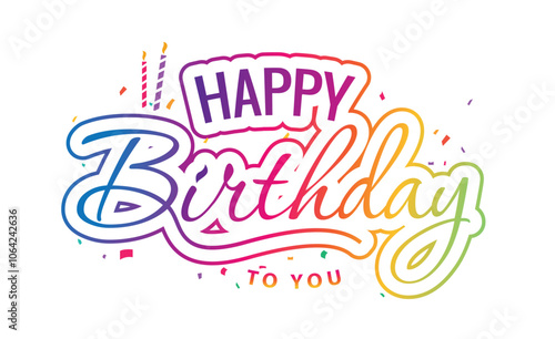 Wallpaper Mural Happy birthday vector transparent background. happy birthday text with stars Torontodigital.ca