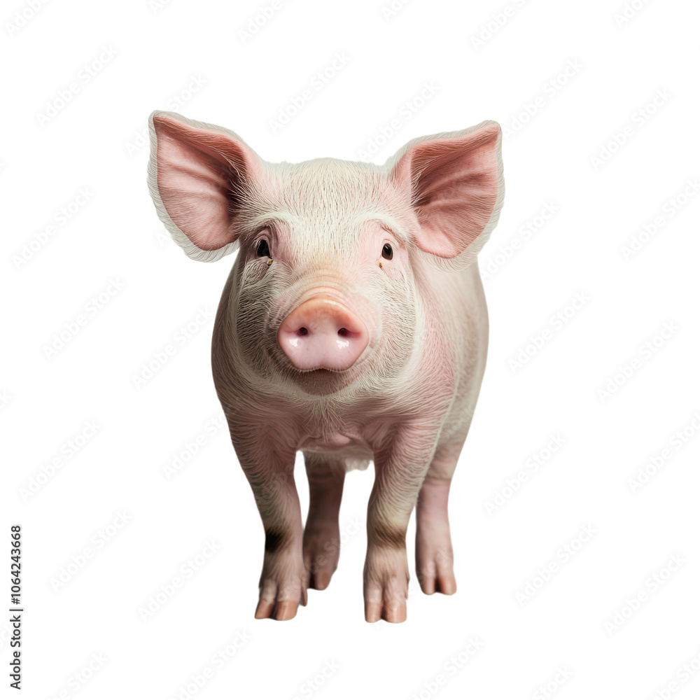 Cute piglet looking at the camera isolated transparent background on transparent background Cute piglet looking at the camera isolated transparent background on transparent background