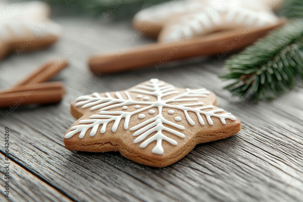 A white star shaped cookie with a brown icing on top A white star shaped cookie with a brown icing on top