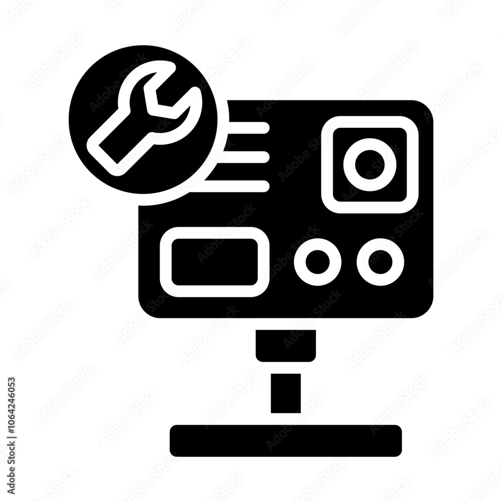 Action Camera Repair Solid Icon Action Camera Repair Solid Icon