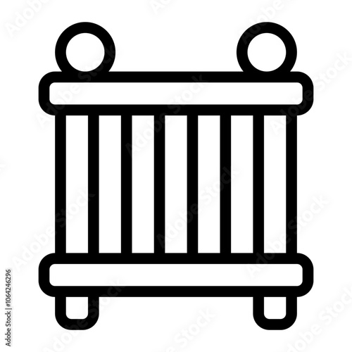 Baby Bed Line Icon