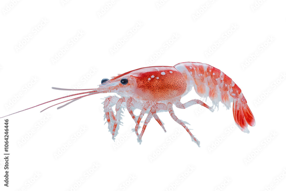 Red freshwater shrimp close up isolated transparent background on transparent background Red freshwater shrimp close up isolated transparent background on transparent background
