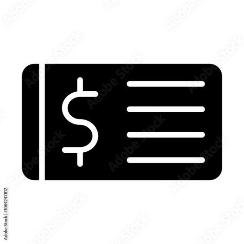 Cheque Payment Solid Icon