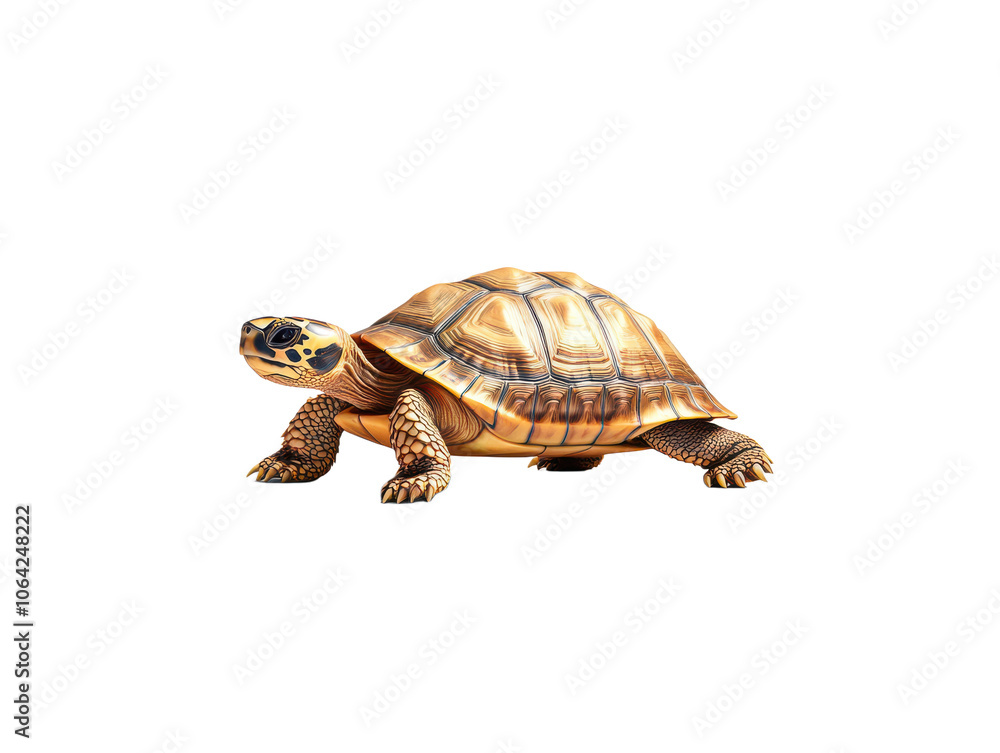 Fototapeta premium Tortoise walking transparent background on transparent background