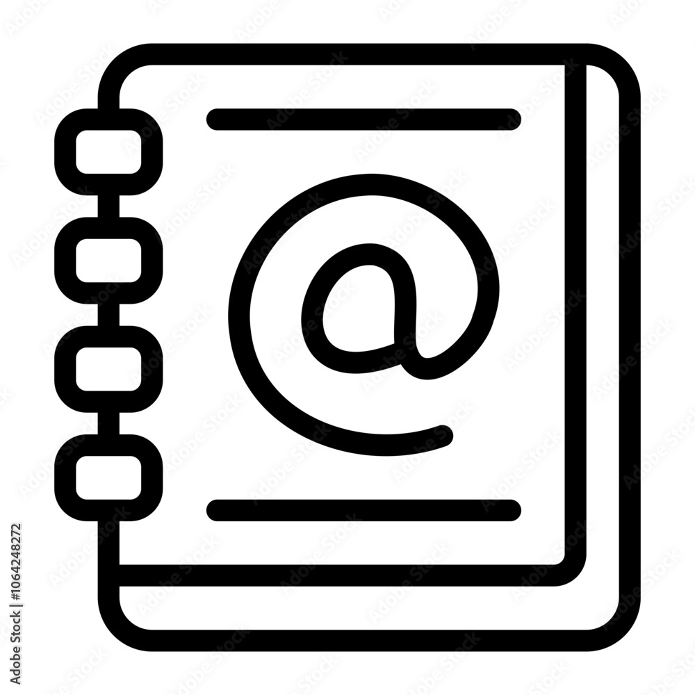 Contact Book Line Icon Contact Book Line Icon