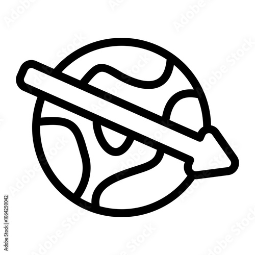 Global Recession Line Icon