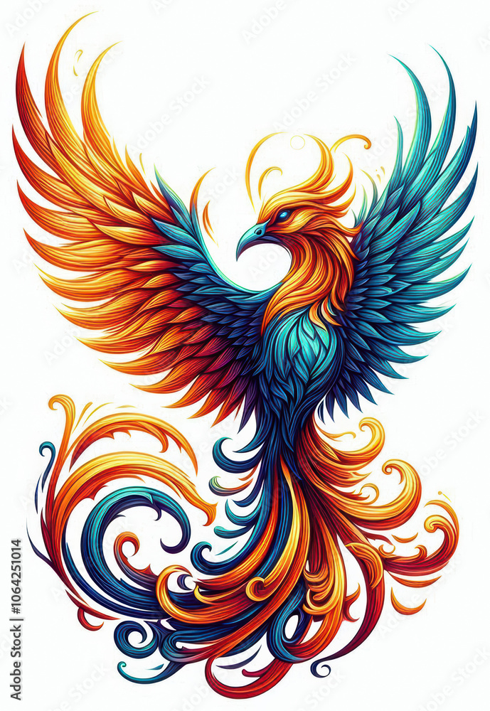 Obraz premium TRIBAL TATOO トライバル タトゥ 鳳凰 Phoenix