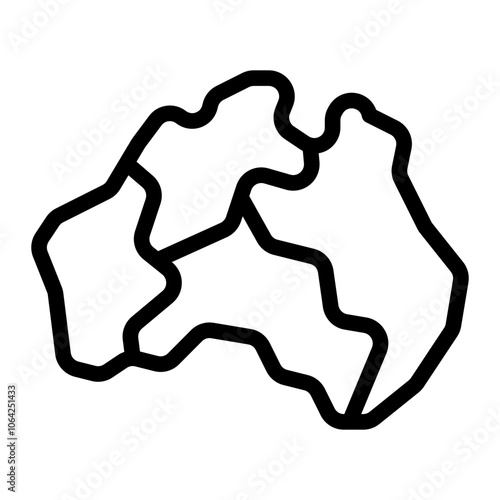 Maps Australia Line Icon
