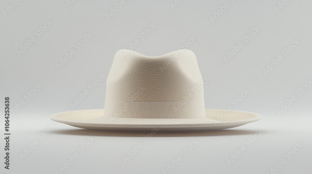 Elegant White Hat on Simple Background Elegant White Hat on Simple Background