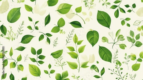leaf pattern with different green shades, nature and eco-friendly theme