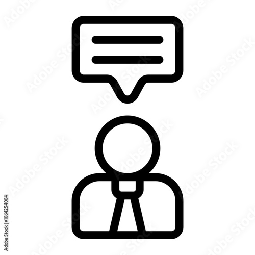 Student Speaking Line Icon