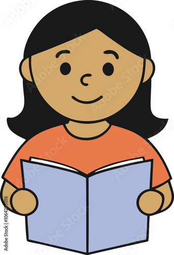 Girl Reading a Book Inspiring Illustrations for Educational and Creative Designs