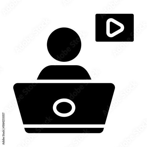 Virtual Event Solid Icon