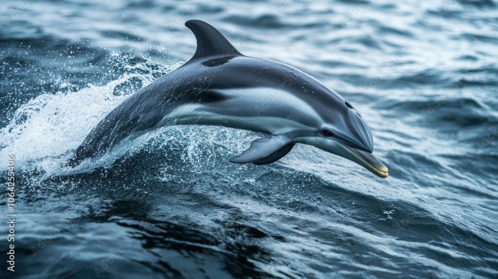 Fototapeta premium Dolphin Leaping Out of the Ocean