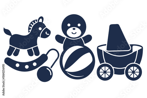  Illustration of different item for baby including toys