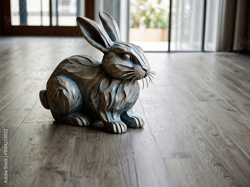 rabbit on the floor photo