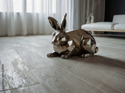 rabbit on the floor photo