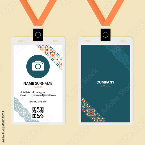 Islamic Diagonal Ornament ID Card Design