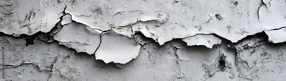 Obraz premium Cracked and Peeling White Paint on a Wall Surface
