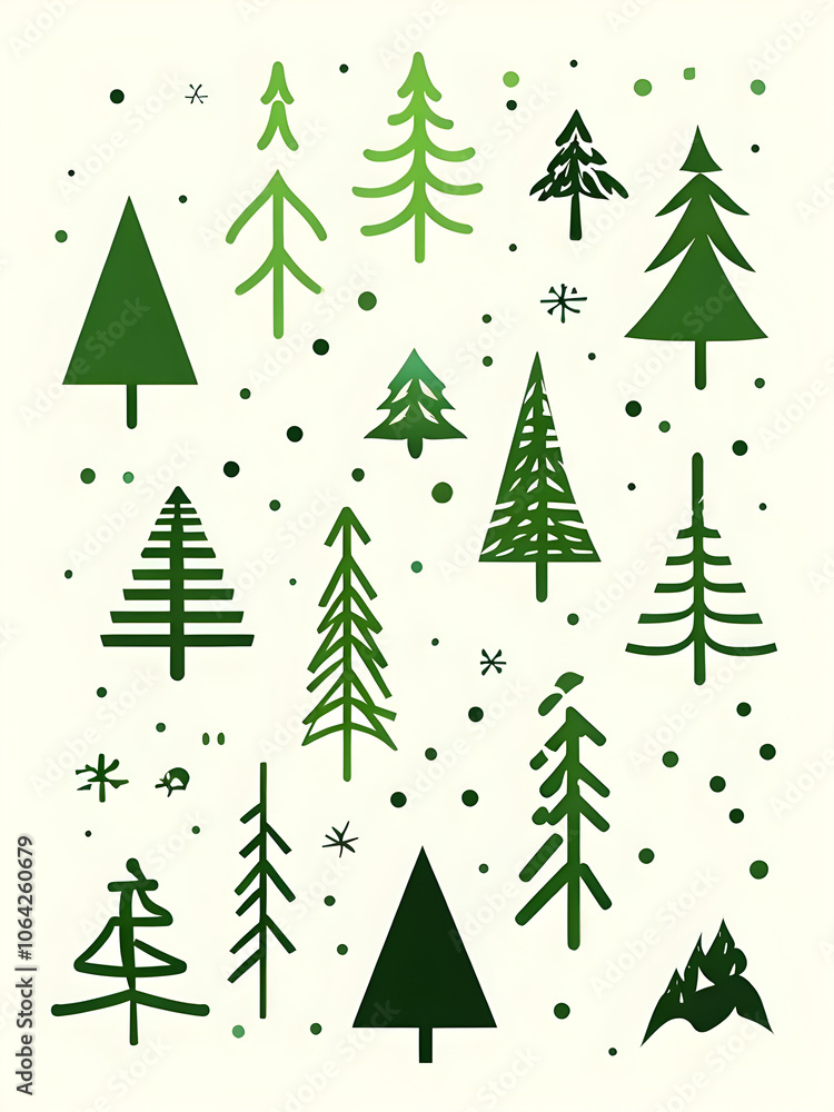 Obraz premium Minimalist Holiday Design Card