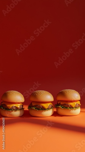 An empty scene featuring blank mockup template (Mini Cheeseburger Slider Trio for National Fast Food Day), 