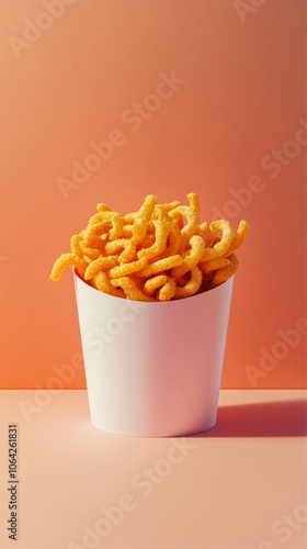 An empty scene featuring blank mockup template (Seasoned Curly Fries Display for National Fast Food Day), 