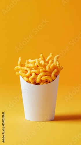An empty scene featuring blank mockup template (Seasoned Curly Fries Display for National Fast Food Day), 