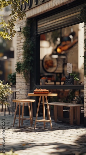 An empty scene featuring blank mockup template (Street-Style Hot Dog for National Fast Food Day), 