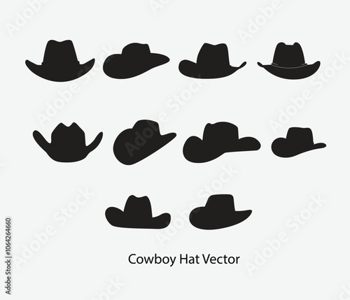 vector hand drawn cowboy hat silhouette