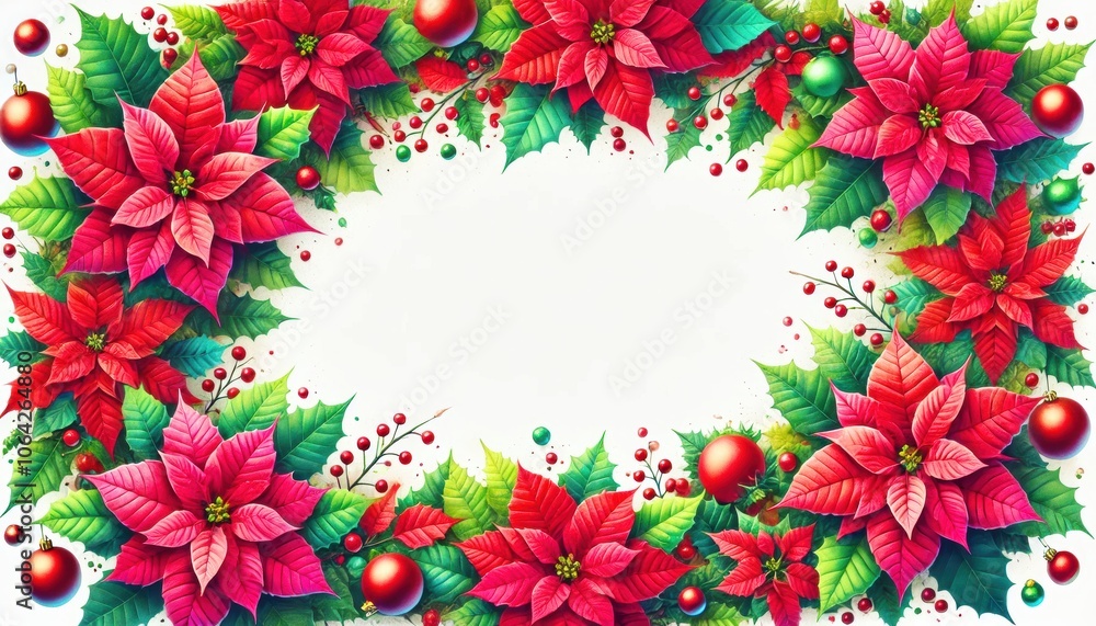 ポインセチアのクリスマスカード ポインセチアのクリスマスカード