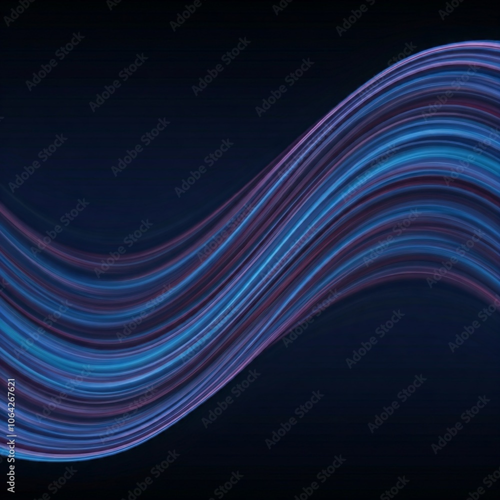 Obraz premium abstract blue and purple curved lines on dark background