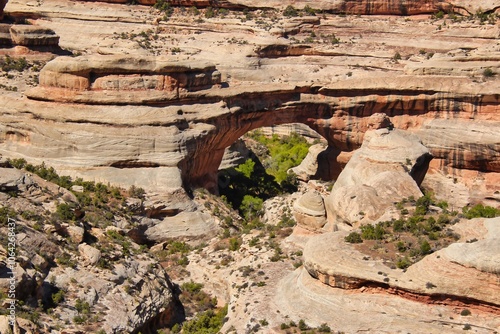 Fall View of Sipapu Natural Bridge in Natural Bridges National Monument in Utah. photo