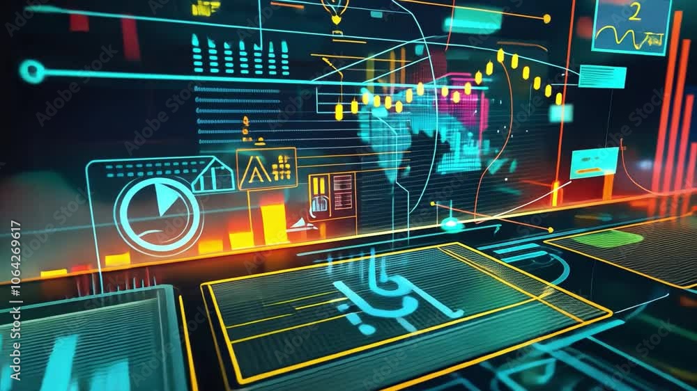 Digital Mind: A mesmerizing abstract of glowing lines, graphs, and data points that form a digital mind. The scene evokes a sense of innovation, progress, and the boundless potential of technology.