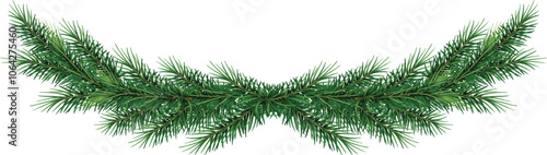 Christmas tree garland isolated on transparent background. Christmas tree garland decoration or holiday designs. Eps 10