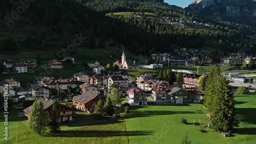 village in the dolomitis mountains