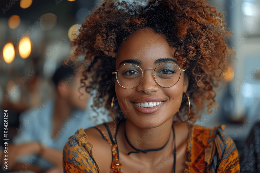 Smiling African American businesswoman leading a meeting with team members, collaborating on a project in a modern office setting