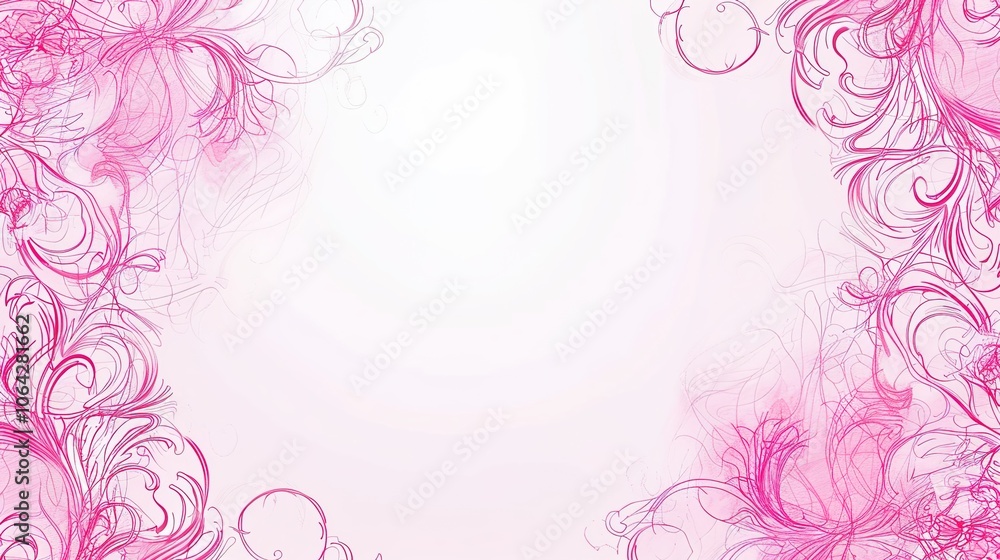Pink hand drawn border background creates a charming and artistic look. A delightful combination of color and creativity Pink hand drawn border background creates a charming and artistic look. A delightful combination of color and creativity