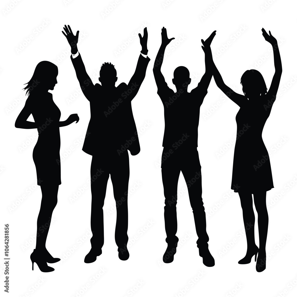 people gesture silhouette set people gesture silhouette set